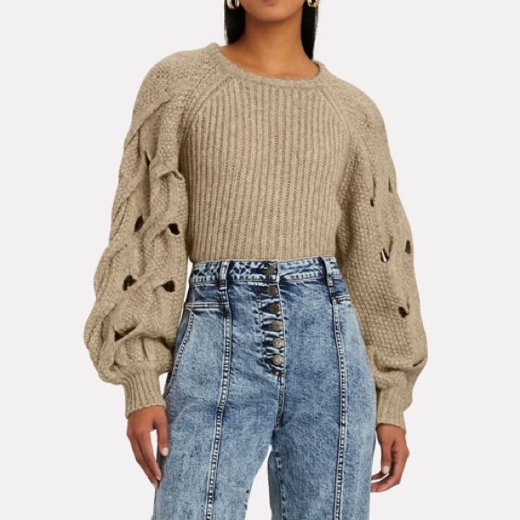 Jonathan Simkhai Alexa Cable Sleeve Sweater XL - Picture 3 of 8